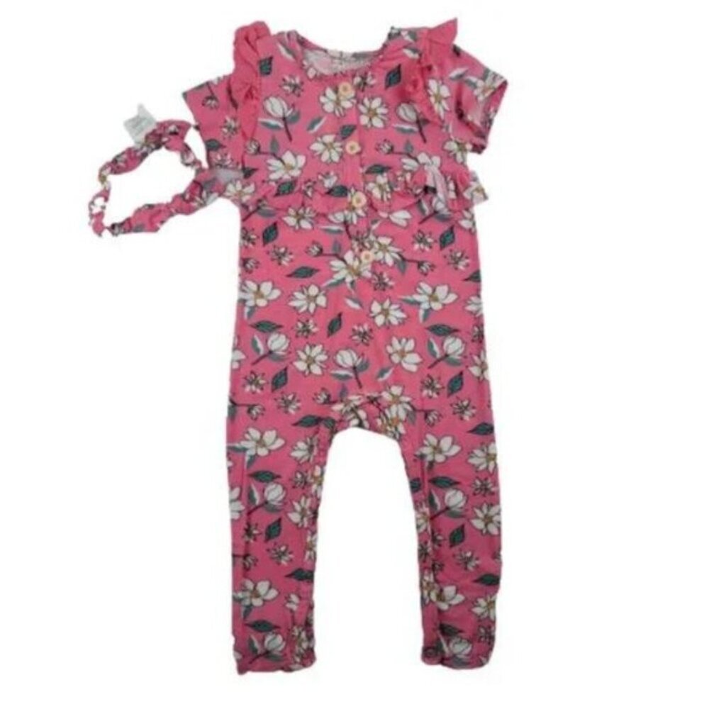 Jessica Simpson Floral Short Sleeve Jumpsuit Size 24M